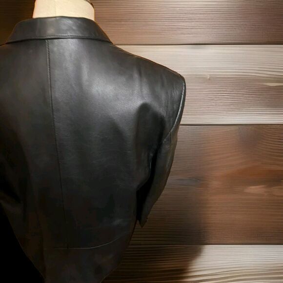 Creations De Cuir Andre Leather Garments Vintage Black Coat Size 50 Men’s - Picture 5 of 9